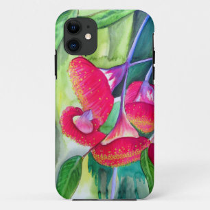 オーストラリアの赤い開花ガムナッツの水彩画 iPhone 11 ケース