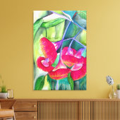 オーストラリアの赤い開花グムナッツの水のカラーアート キャンバスプリント (インサイチュ (リビング))