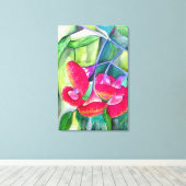 オーストラリアの赤い開花グムナッツの水のカラーアート キャンバスプリント (インサイチュ (ウッドフロア))