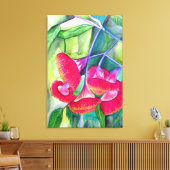 オーストラリアの赤い開花グムナッツの水のカラーアート キャンバスプリント (インサイチュ (リビング))