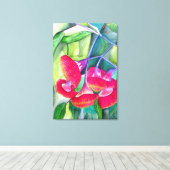 オーストラリアの赤い開花グムナッツの水のカラーアート キャンバスプリント (インサイチュ (ウッドフロア))