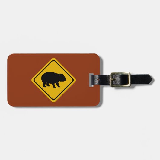 オーストラリアの道路標識 – wombat – エレクトロニクス ラゲッジタグ (正面横)