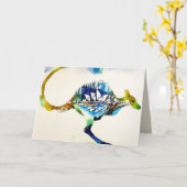 オーストラリアの都市スカイライン旅行ラブウォーター色 カード (黄色い花)