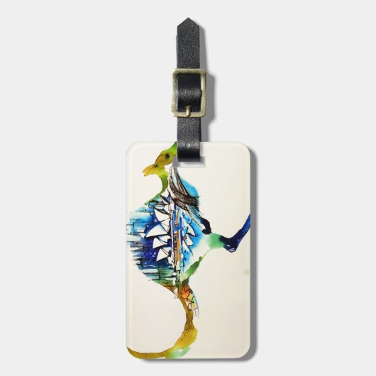 オーストラリアの都市スカイライン旅行ラブウォーター色 ラゲッジタグ (正面縦)