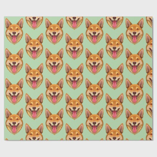 オーストラリアの野犬ディンゴの頭 ラッピングペーパー (フラット)