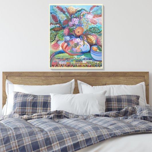 オーストラリアの野生の花がまだ生きている キャンバスプリント (インサイチュ (寝室))