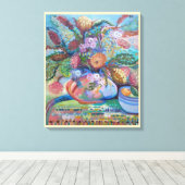 オーストラリアの野生の花がまだ生きている キャンバスプリント (インサイチュ (ウッドフロア))