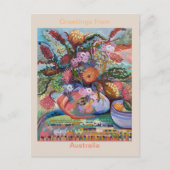 オーストラリアの野生の花プリント ポストカード (正面)
