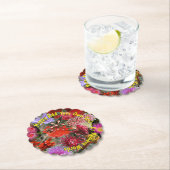 オーストラリアの野生の花 スカロペッド ラウンド ペーパーコースター (インサイチュ)