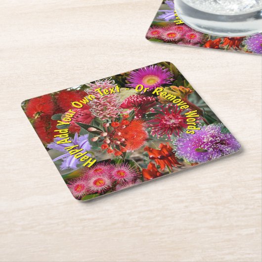 オーストラリアの野生の花 スクエアペーパーコースター (アングル)