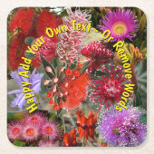 オーストラリアの野生の花 スクエアペーパーコースター (正面)