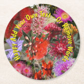 オーストラリアの野生の花 ラウンドペーパーコースター (正面)