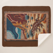 オーストラリアの野生トカゲの野生動物のシーン シェルパブランケット (正面(横))