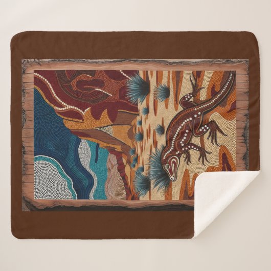 オーストラリアの野生トカゲの野生動物のシーン シェルパブランケット (正面(横))