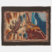 オーストラリアの野生トカゲの野生動物のシーン フリースブランケット (正面(横))