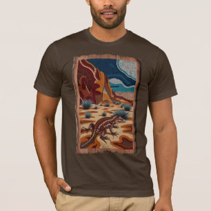オーストラリアの野生トカゲの野生動物のシーン Tシャツ