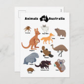 オーストラリアの野生動物 シーズンポストカード (正面/裏面)