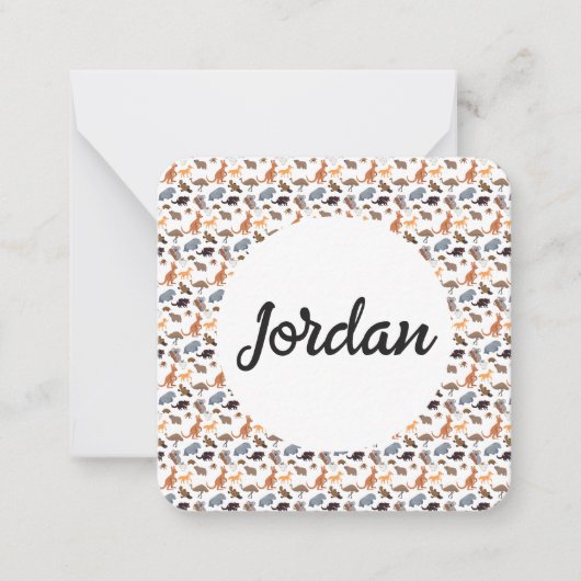 オーストラリアの野生動物 ノートカード (正面)