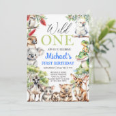 オーストラリアの野生動物 ワイルドワン 誕生日 招待状 (スタンド正面)