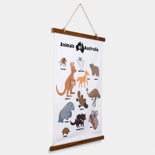 オーストラリアの野生動物 吊り下げ型タペストリー (傾斜あり)