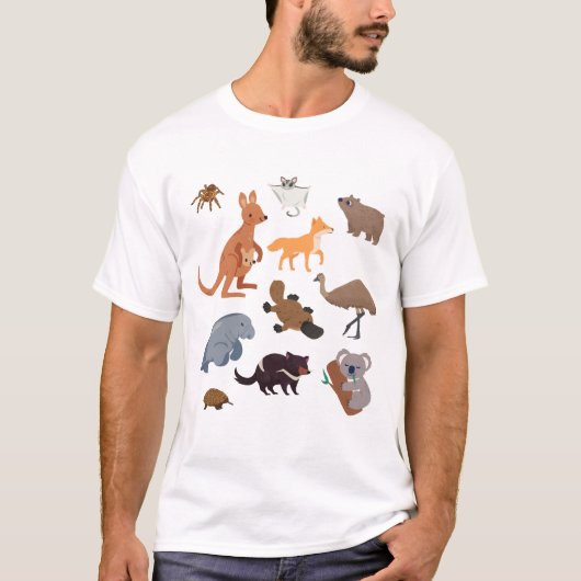オーストラリアの野生動物 Tシャツ (正面)