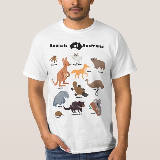 オーストラリアの野生動物 Tシャツ (正面)