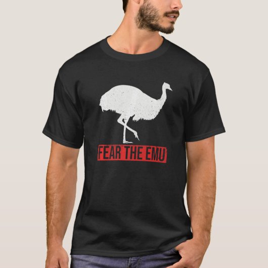 オーストラリアの野鳥観察ファンのためにEmu引用文を恐れる Tシャツ (正面)