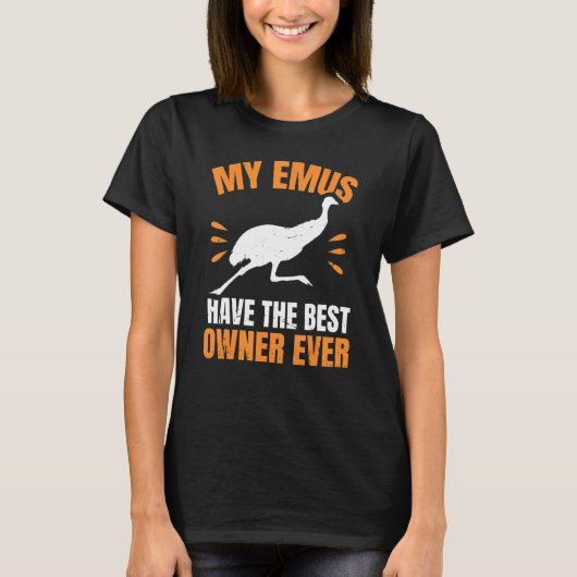 オーストラリアの野鳥観察ファンのためのEmu Tシャツ (正面)