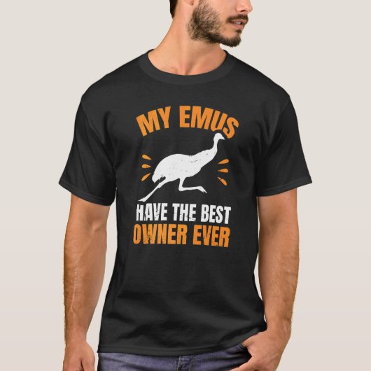 オーストラリアの野鳥観察ファンのためのEmu Tシャツ (正面)