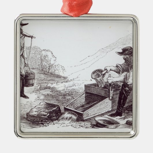 オーストラリアの金鉱掘り メタルオーナメント (正面)
