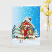 オーストラリアの雪の羊飼いでクリスマスの贈り物 カード (黄色い花)