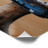 オーストラリアの青いクカブラが野生動物の芸術に ポスター (コーナー)