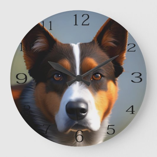 オーストラリアの青いヒェラーのアンディ ラージ壁時計 (正面)