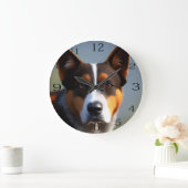 オーストラリアの青いヒェラーのアンディ ラージ壁時計 (ホーム)