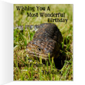 オーストラリアの青い舌トカゲ，誕生日カード (内側(右))