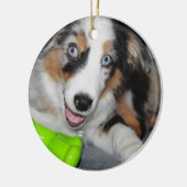 オーストラリアの青いmerle puppy.png セラミックオーナメント (左)