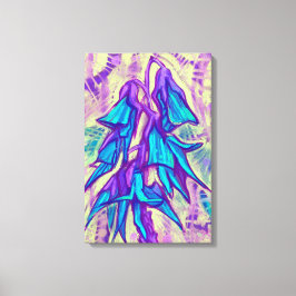 オーストラリアの鳥の花、熱帯フローラターコイズ キャンバスプリント