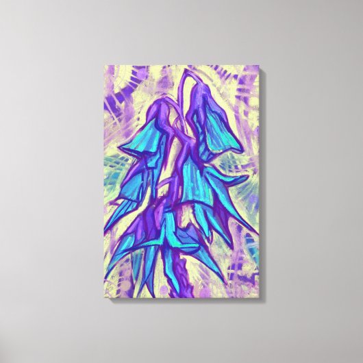 オーストラリアの鳥の花、熱帯フローラターコイズ キャンバスプリント (正面)