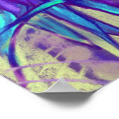 オーストラリアの鳥の花、熱帯フローラターコイズ ポスター (角)