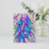 オーストラリアの鳥の花、熱帯フローラターコイズ ポストカード (スタンド正面)