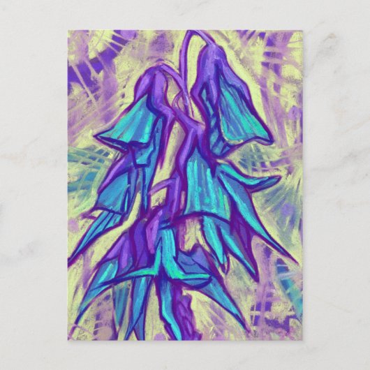 オーストラリアの鳥の花、熱帯フローラターコイズ ポストカード (正面)