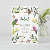 オーストラリアの鳥の誕生日招待状 招待状 (スタンド正面)