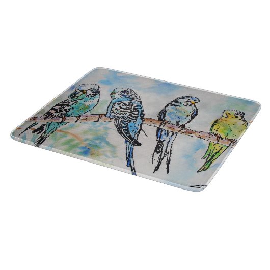 オーストラリアの鳥バギー水の色アートキーリング カッティングボード (角)