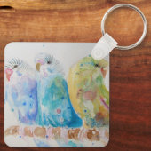 オーストラリアの鳥バギー水の色アートキーリング キーホルダー (裏面)
