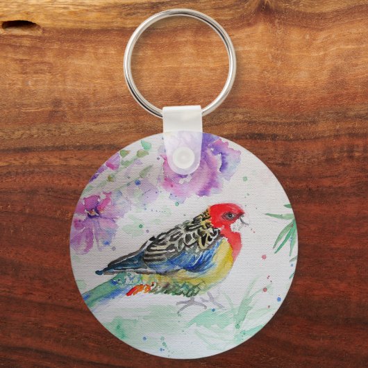 オーストラリアの鳥類ロセルラオウムの水色 キーホルダー (裏面)