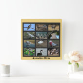 オーストラリアの鳥 スクエア壁時計 (ホーム)