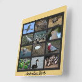 オーストラリアの鳥 スクエア壁時計 (傾斜)