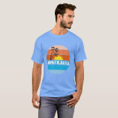 オーストラリアの80年代の夕日レトロロゴ Tシャツ (正面フル)