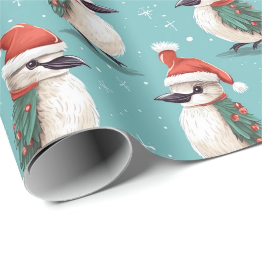 オーストラリアのKookaburraクリスマス ラッピングペーパー (ロールコーナー)