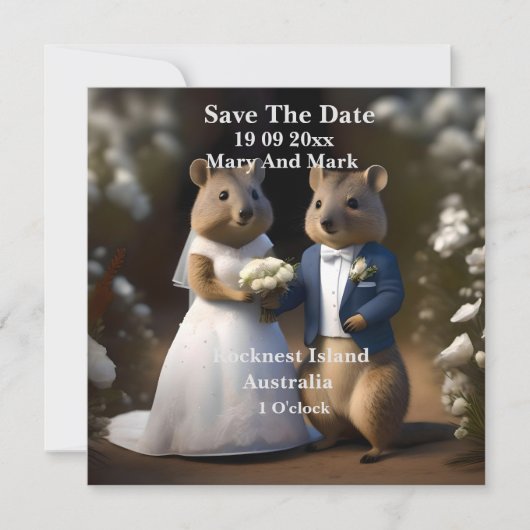 オーストラリアのQuokkaは私と結婚し、日付を保存 セーブザデート (正面)